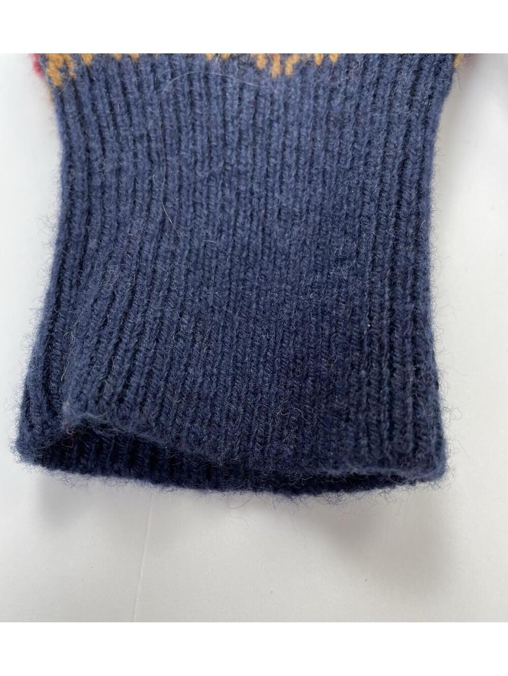 J. Crew Puff Sleeve Fair isle Crew Neck Sweater Navy Cherries Size Small - Picture 8 of 9